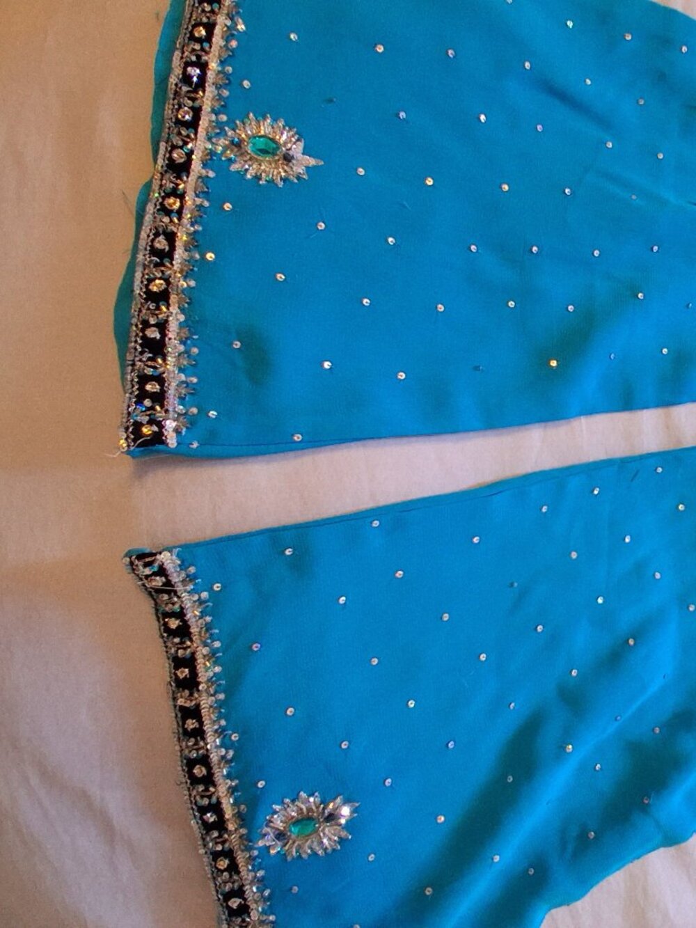 Blue chiffon pants with glitter , 12